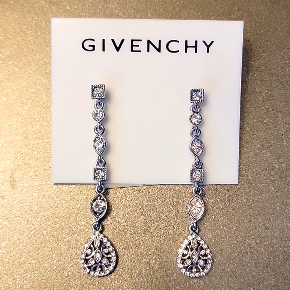 NWT Givenchy Crystal Linear Drop Earrings